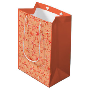 Sac Cadeau Moyen Motif Spoutnik du milieu du siècle, nuances de cor