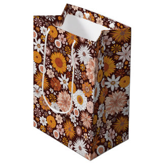Sac Cadeau Moyen Motif super Retro Flower Garden