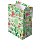 Sac Cadeau Moyen Motif tropical coloré (Devant Angle)