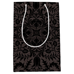 Sac Cadeau Moyen Motif vigne sans couture Wm Morris noir charbon