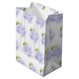 Sac Cadeau Moyen Motif Vignette Hydrangea Watercolor