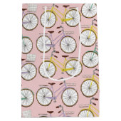 Sac Cadeau Moyen Motif vintage à vélo (Dos)