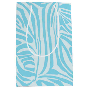Sac Cadeau Moyen Motif Zèbre Bleu