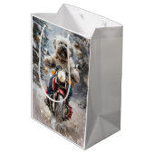 Sac Cadeau Moyen Moto à chiens Havanais Noël (Dos Angle)