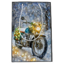 Moto avec lumières de Noël