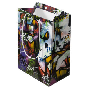 Sac Cadeau Moyen Mots Graffiti colorés