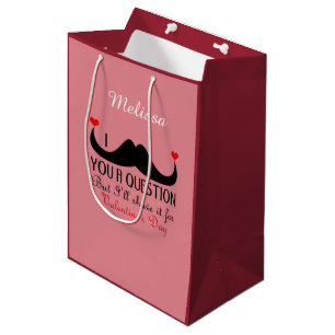 Sac Cadeau Moyen Moustache I vous une Saint-Valentin de question