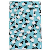 Sac Cadeau Moyen Moutons gonflés sur Bleu bébé (Devant)