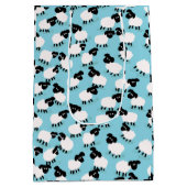 Sac Cadeau Moyen Moutons gonflés sur Bleu bébé (Dos)