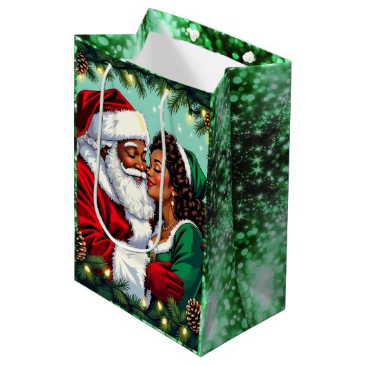 Sac Cadeau Moyen Mr and Mrs Clause Sweet Christmas (Devant Angle)
