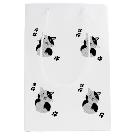 Sac Cadeau Moyen Mug Chaton Mignon (Devant)