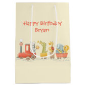 Sac Cadeau Moyen Musical Animal Train Birthday (Dos)