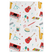 Sac Cadeau Moyen Musical Instruments Music Theme Pattern (Dos)