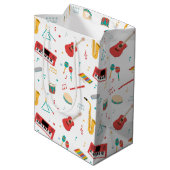 Sac Cadeau Moyen Musical Instruments Music Theme Pattern (Dos Angle)