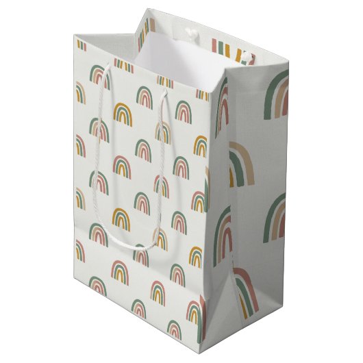Sac Cadeau Moyen Muted boho rainbow scandi pattern  (Devant Angle)
