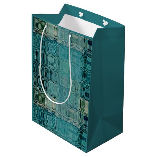 Sac Cadeau Moyen MVB Blue Teal- FauxGlass -Wrapping Paper (Dos Angle)