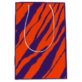 Sac Cadeau Moyen MVB Tiger Stripes Design- Orange & Violet (Devant)