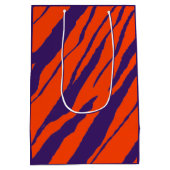 Sac Cadeau Moyen MVB Tiger Stripes Design- Orange & Violet (Dos)