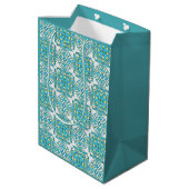 Sac Cadeau Moyen MVB Turquoise Bleu et Jaune Faux Lace (Dos Angle)