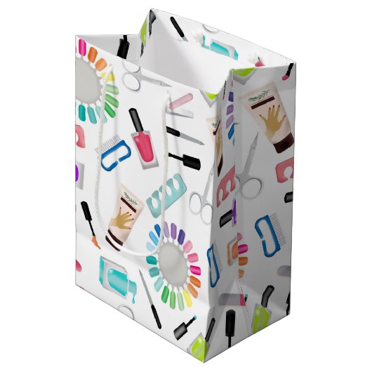 Sac Cadeau Moyen Nails Manicure Pedicure Beauty Salon  (Devant Angle)