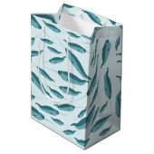 Sac Cadeau Moyen Narwhal dans le Motif de l'océan bleu (Dos Angle)