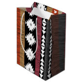 Sac Cadeau Moyen Native Ethnic Colorful Lines Pattern  (Dos Angle)