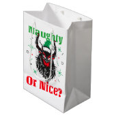 Sac Cadeau Moyen Naughty ou Nice, Krampus (Devant Angle)