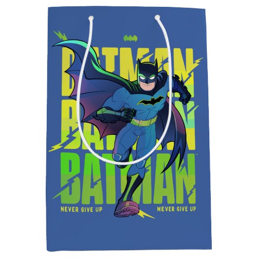Sac Cadeau Moyen Ne jamais abandonner Batman en cours d'exécution g (Devant)