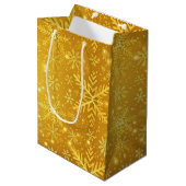 Sac Cadeau Moyen Neige dorée (Devant Angle)