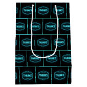 Sac Cadeau Moyen Neon brillant Merci Connexion Noir (Dos)