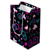 Sac Cadeau Moyen Neon Glow Roller Skating Roll Motif (Devant Angle)