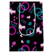 Sac Cadeau Moyen Neon Glow Roller Skating Roll Motif (Dos)