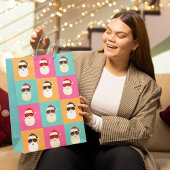 Sac Cadeau Moyen Neon Père Noël avec lunettes de soleil Cool Motif 