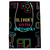 Sac Cadeau Moyen Neon Toute année jeux vidéo arcade anniversaire (Devant)