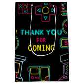 Sac Cadeau Moyen Neon Toute année jeux vidéo arcade anniversaire (Dos)