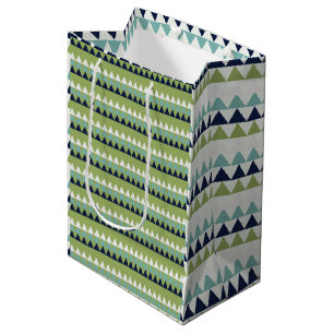 Sac Cadeau Moyen Neptune, Coquillage, Triangles verts et navy