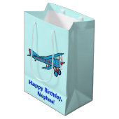 Sac Cadeau Moyen Neveu de joyeux anniversaire avec l'avion (Devant Angle)
