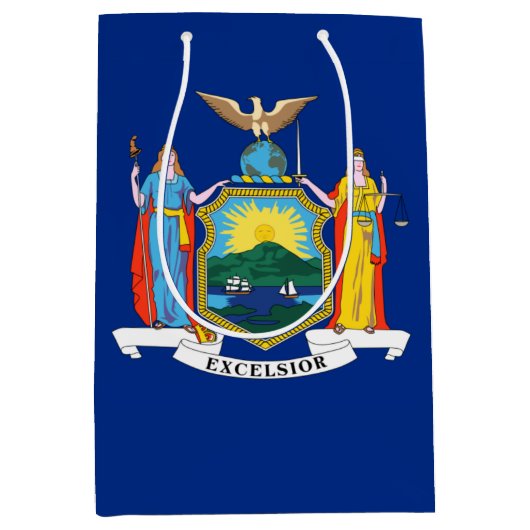 Sac Cadeau Moyen New York : The Empire State, Home Big Apple Flag (Devant)