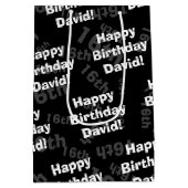 Sac Cadeau Moyen N'importe quel âge et nom anniversaire heureux per (Dos)