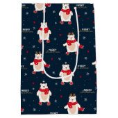 Sac Cadeau Moyen Noël à l'ours polaire (Dos)