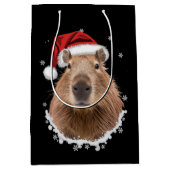 Sac Cadeau Moyen Noël amusant de Capybara (Devant)