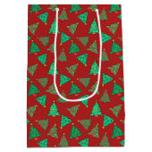 Sac Cadeau Moyen Noël Arbre Motif Rouge (Dos)