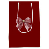 Sac Cadeau Moyen Noël Arc Rouge Or (Dos)
