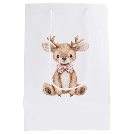 Sac Cadeau Moyen Noël aux Cerfs mignons (Dos)