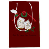 Sac Cadeau Moyen Noël aux chouettes (Devant)