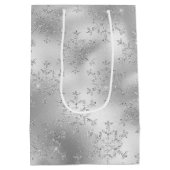 Sac Cadeau Moyen Noël aux flocons d'argent (Dos)