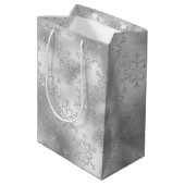 Sac Cadeau Moyen Noël aux flocons d'argent (Dos Angle)
