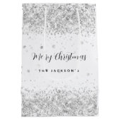 Sac Cadeau Moyen Noël blanc brillant (Dos)