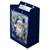 Sac Cadeau Moyen Noël bleu et blanc de la Marine (Dos Angle)
