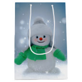 Sac Cadeau Moyen Noël bonhomme de neige SlipperyJoe foulard vert m (Dos)